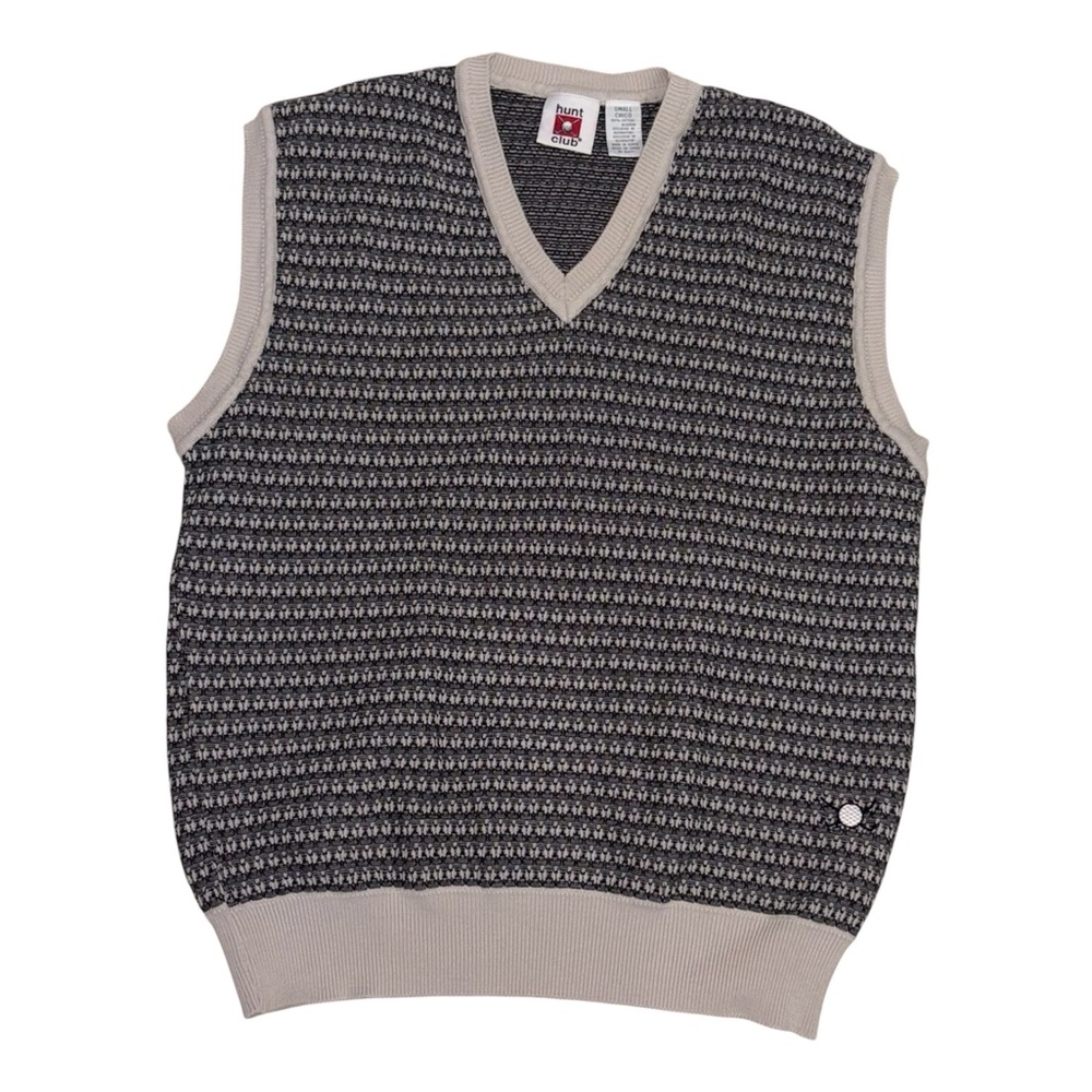 Hunt Club Black and Gray V-Neck Sweater Vest